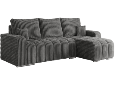 Narożnik KIRASSO L - uniwersalny - szary, sztruks