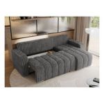 Narożnik KIRASSO L - uniwersalny - szary, sztruks