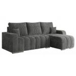 Narożnik KIRASSO L - uniwersalny - szary, sztruks