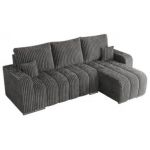 Narożnik KIRASSO L - uniwersalny - szary, sztruks