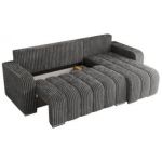 Narożnik KIRASSO L - uniwersalny - szary, sztruks