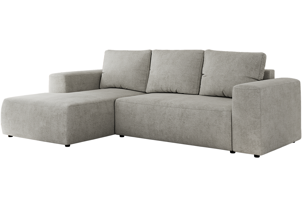 Narożnik TRENTINO L - strona lewa - jasnoszary, struktura