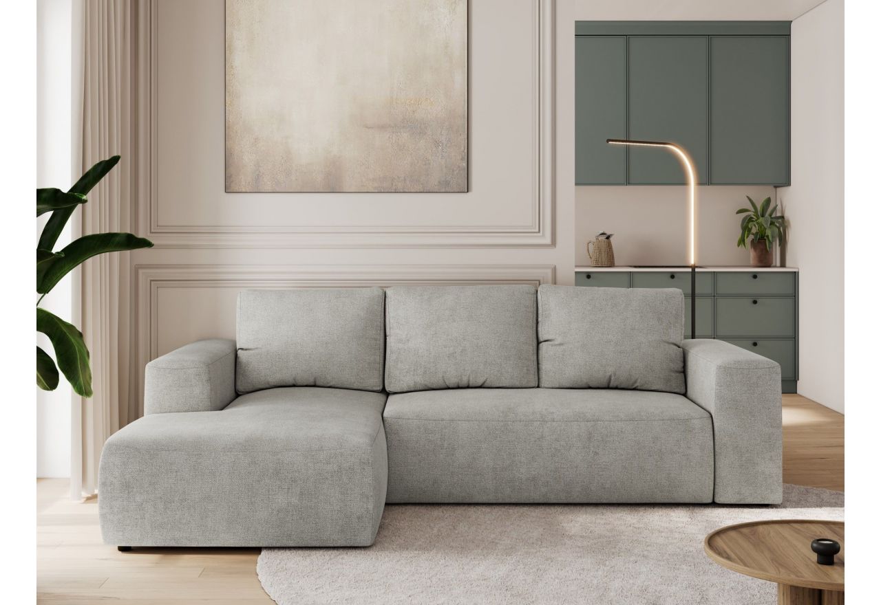 Narożnik TRENTINO L - strona lewa - jasnoszary, struktura