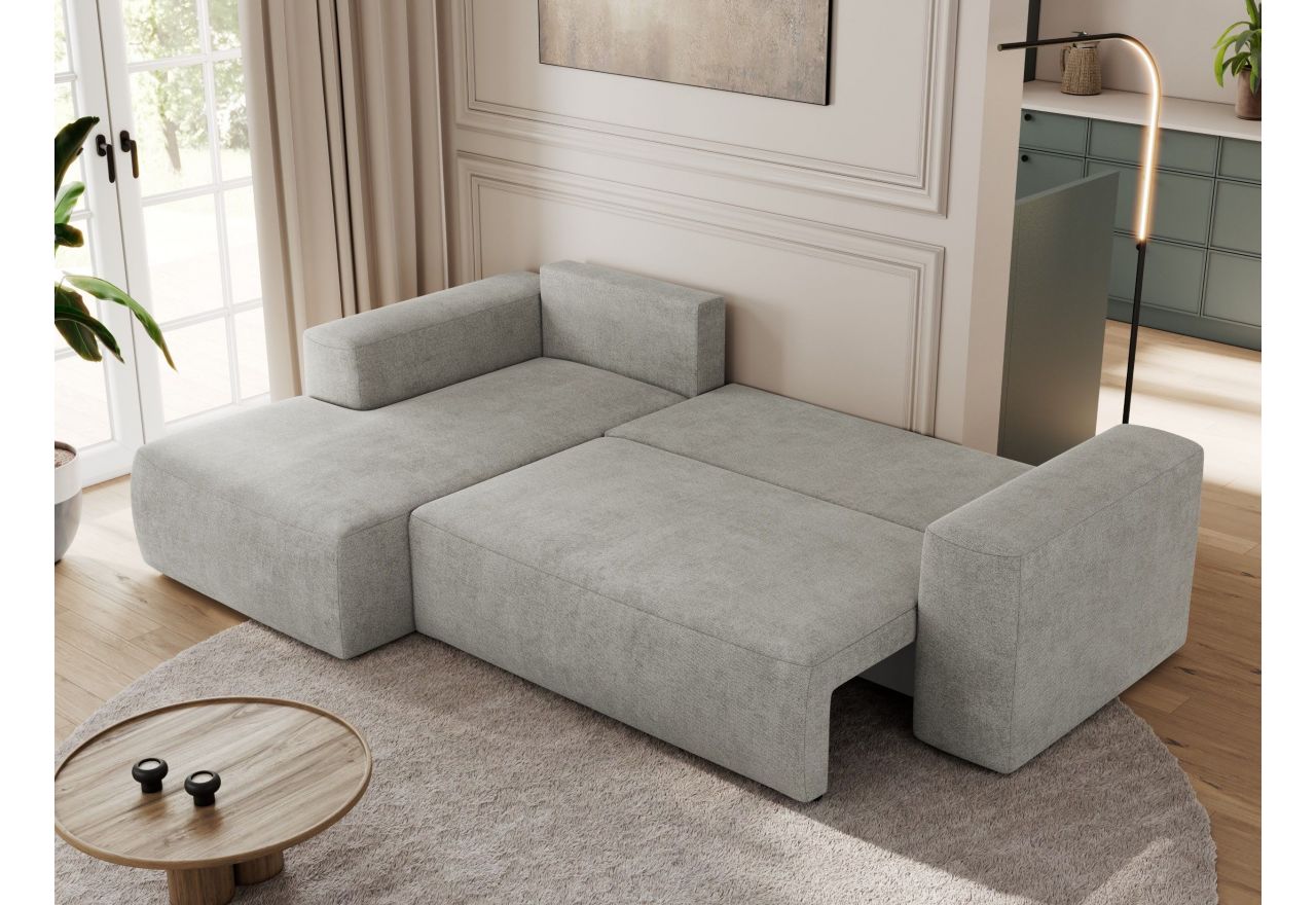 Narożnik TRENTINO L - strona lewa - jasnoszary, struktura