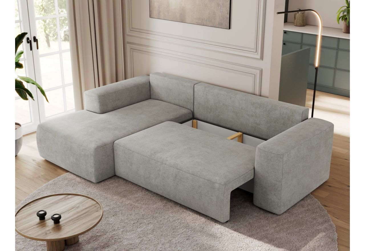 Narożnik TRENTINO L - strona lewa - jasnoszary, struktura