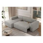 Narożnik TRENTINO L - strona lewa - jasnoszary, struktura