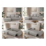 Narożnik TRENTINO L - strona lewa - jasnoszary, struktura