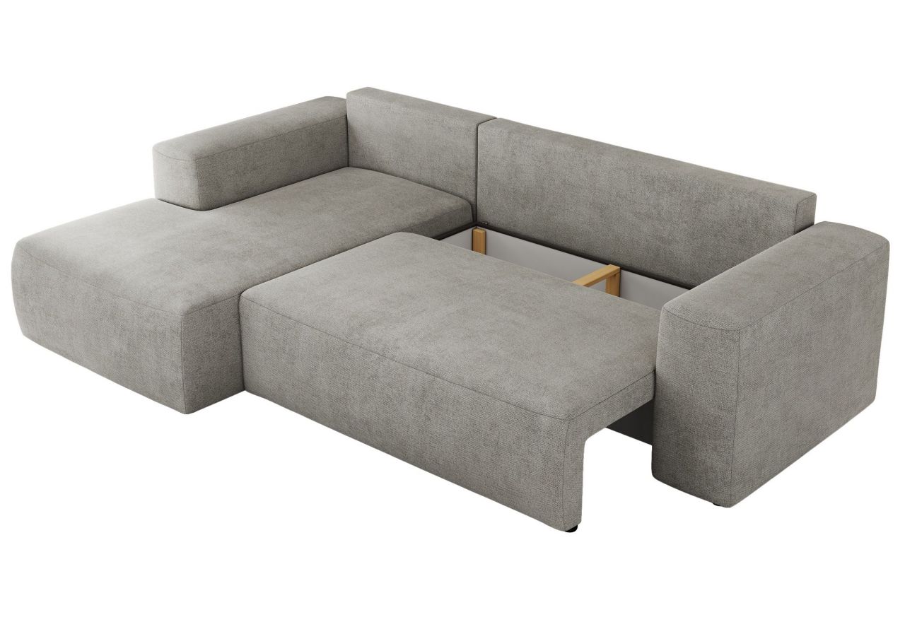 Narożnik TRENTINO L - strona lewa - jasnoszary, struktura