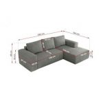 Narożnik TRENTINO L - strona lewa - szary, struktura