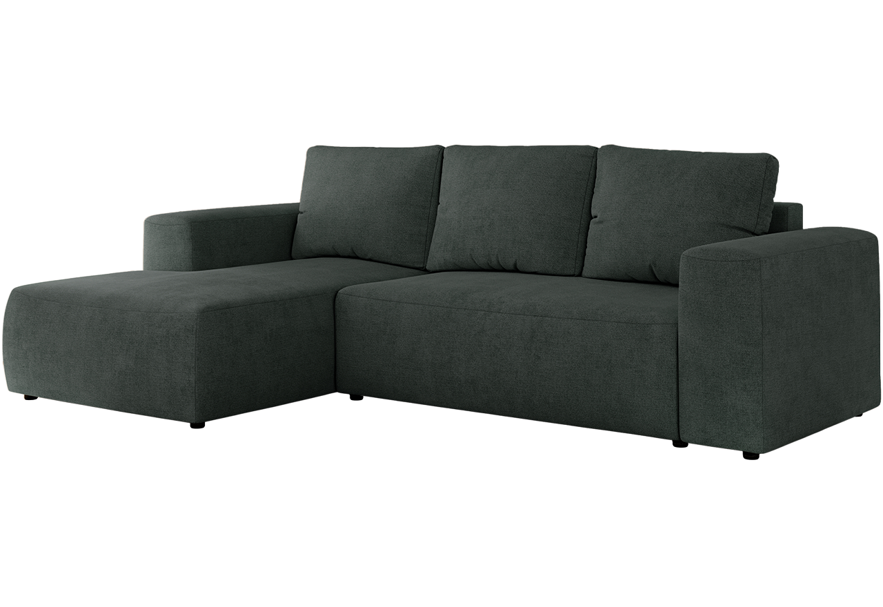 Narożnik TRENTINO L - strona lewa - ciemnoszary, struktura