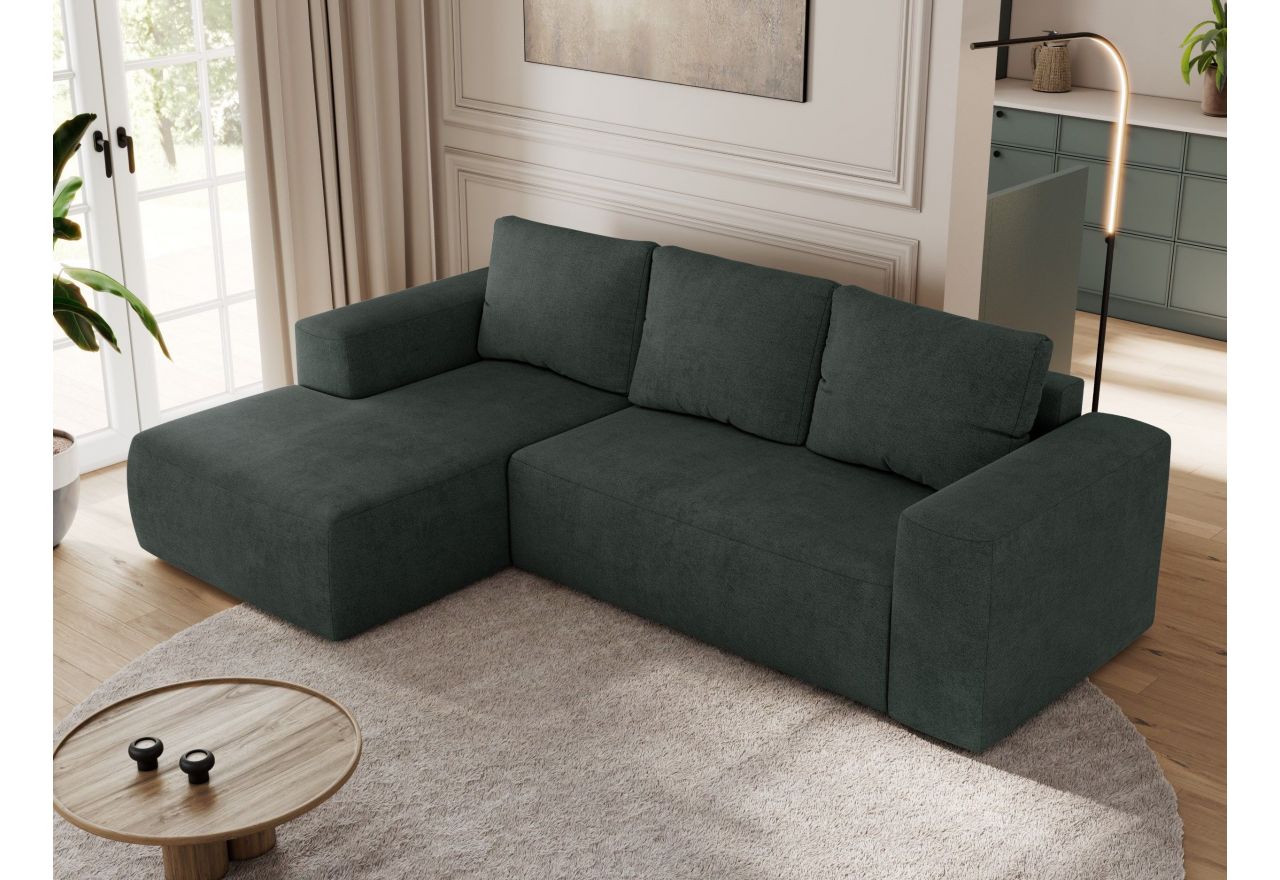 Narożnik TRENTINO L - strona lewa - ciemnoszary, struktura