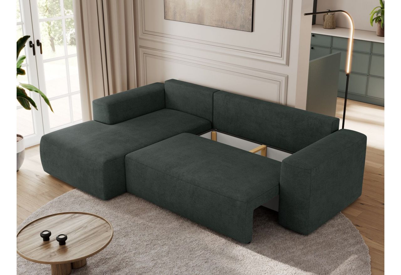 Narożnik TRENTINO L - strona lewa - ciemnoszary, struktura