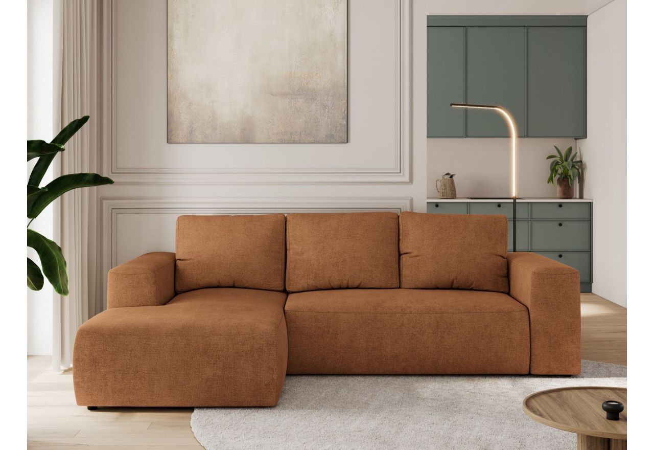 Narożnik TRENTINO L - strona lewa - pomarańczowy, struktura