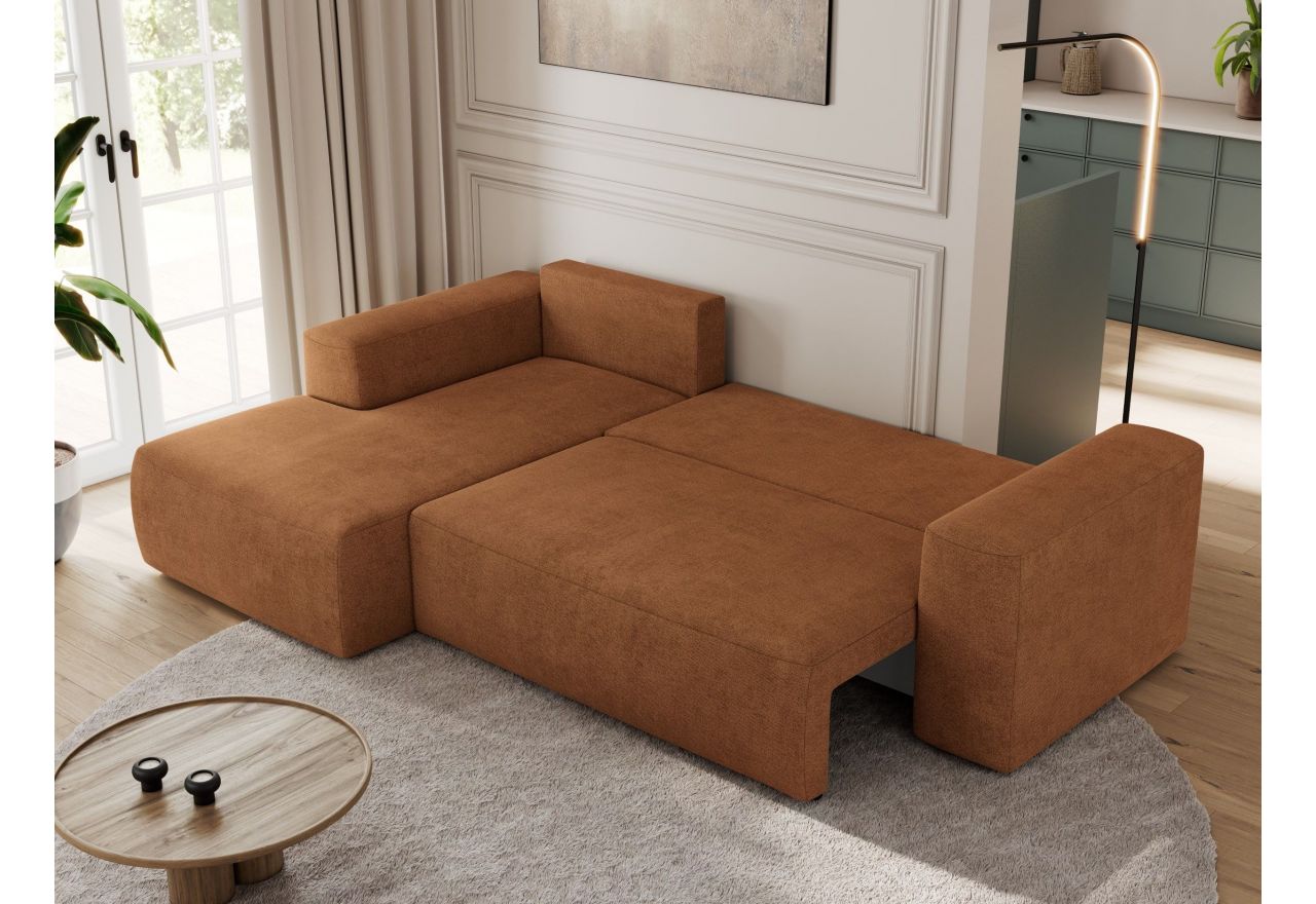 Narożnik TRENTINO L - strona lewa - pomarańczowy, struktura