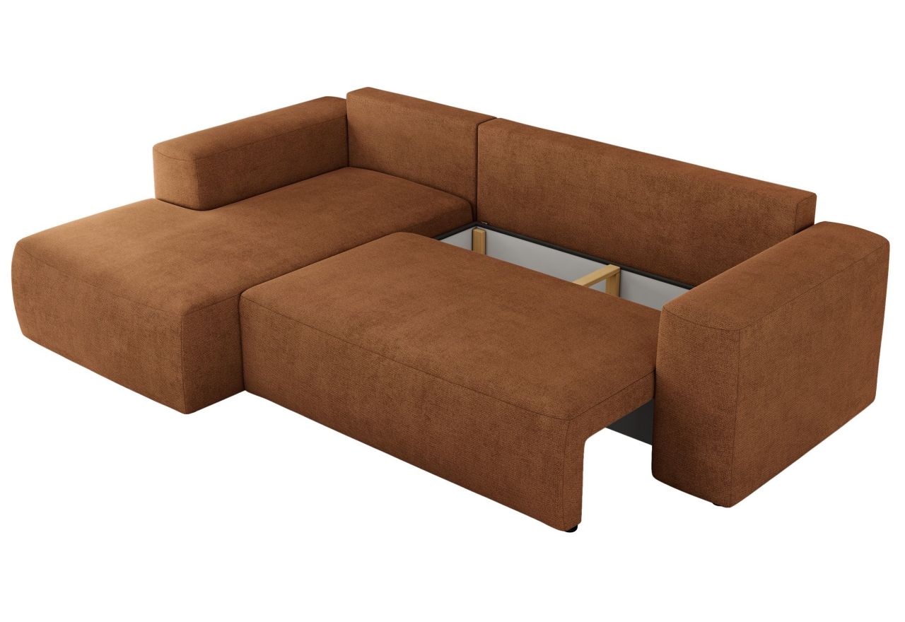 Narożnik TRENTINO L - strona lewa - pomarańczowy, struktura