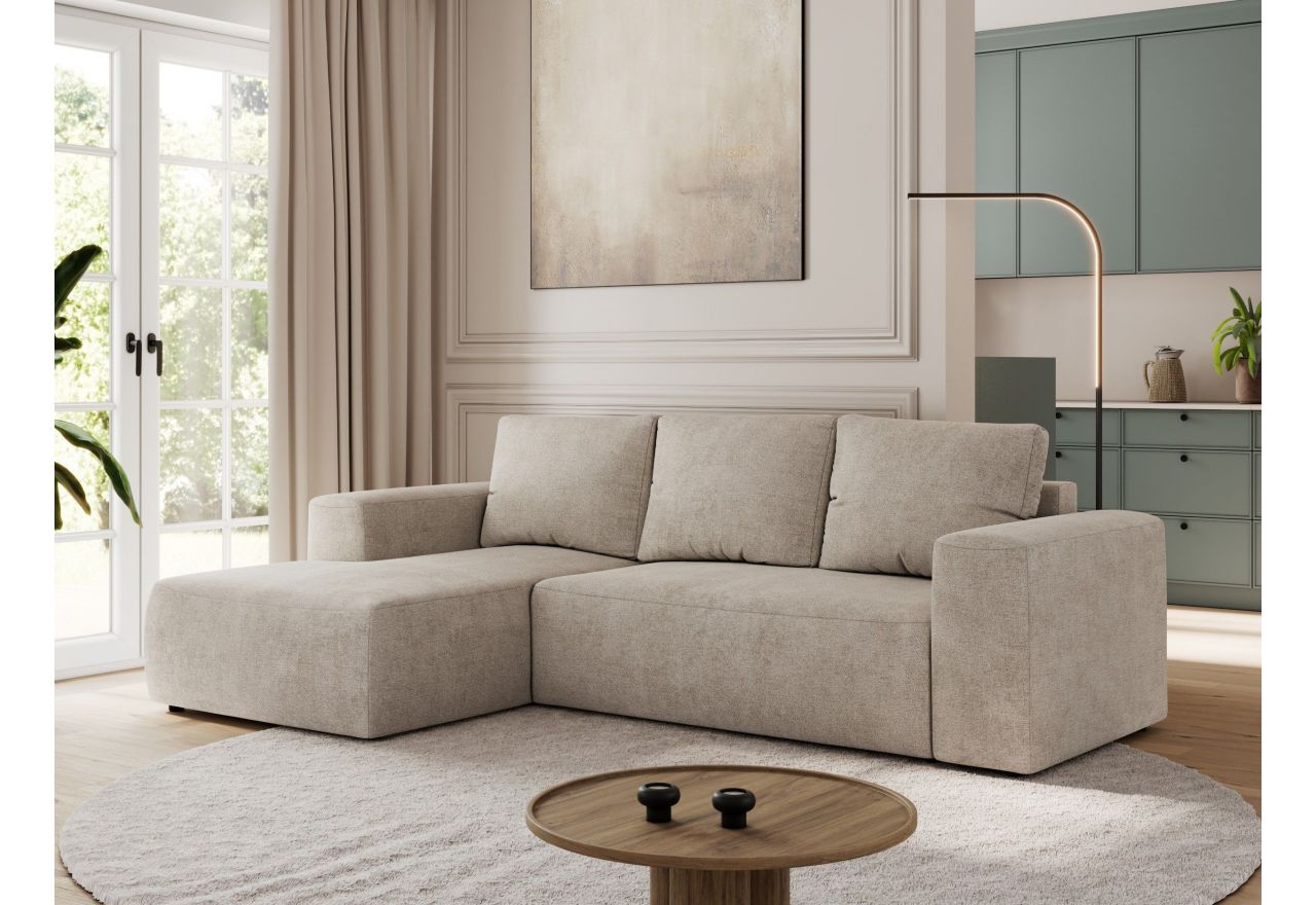 Narożnik TRENTINO L - strona lewa - beżowy, struktura