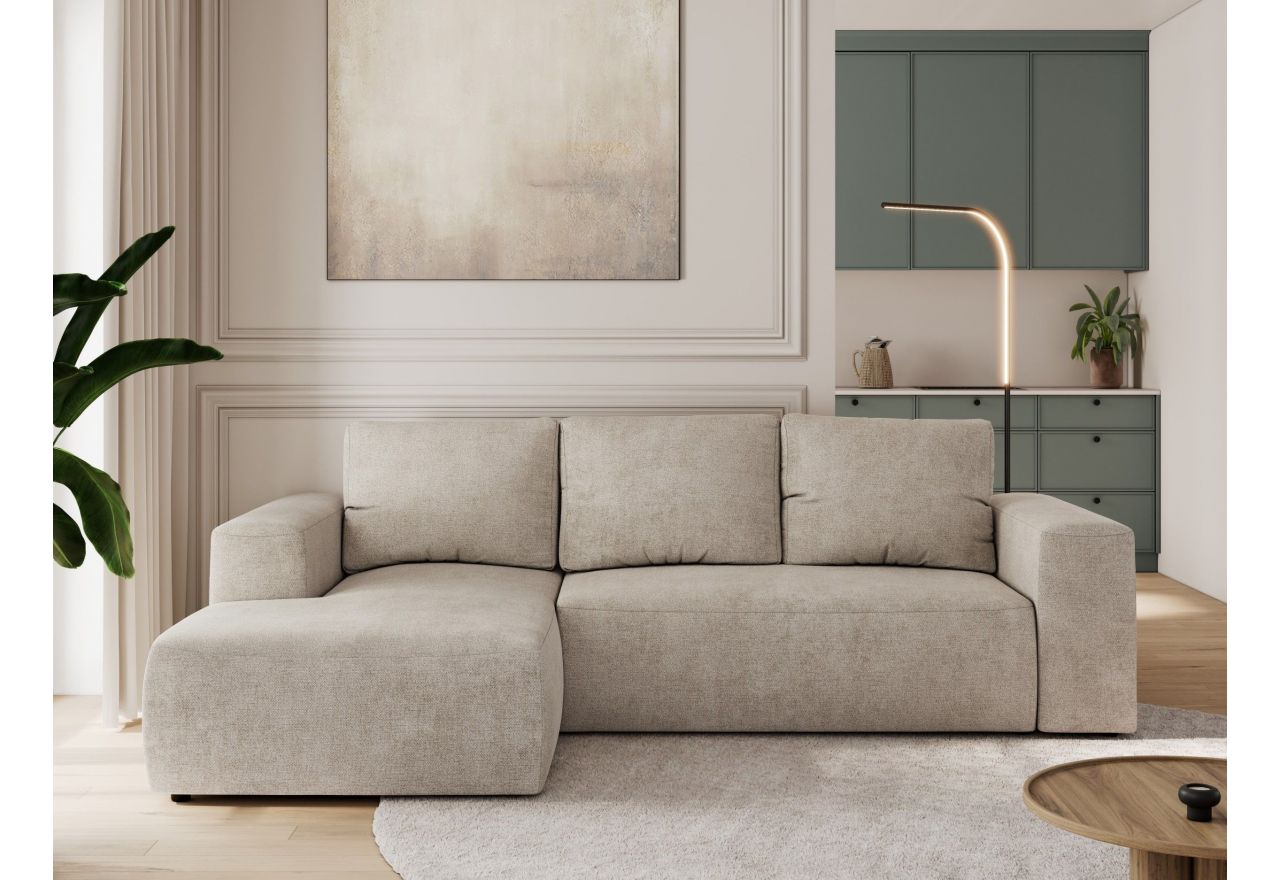 Narożnik TRENTINO L - strona lewa - beżowy, struktura