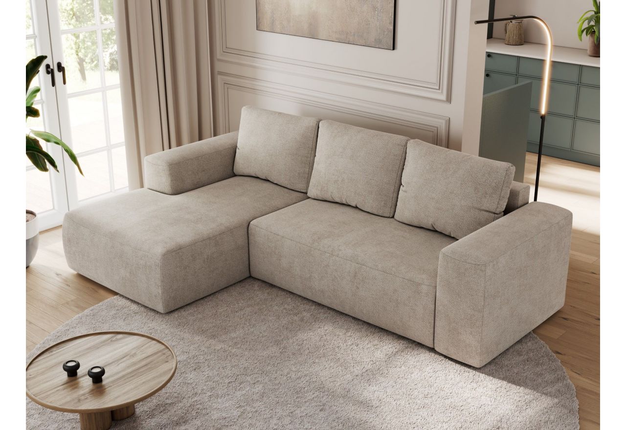 Narożnik TRENTINO L - strona lewa - beżowy, struktura