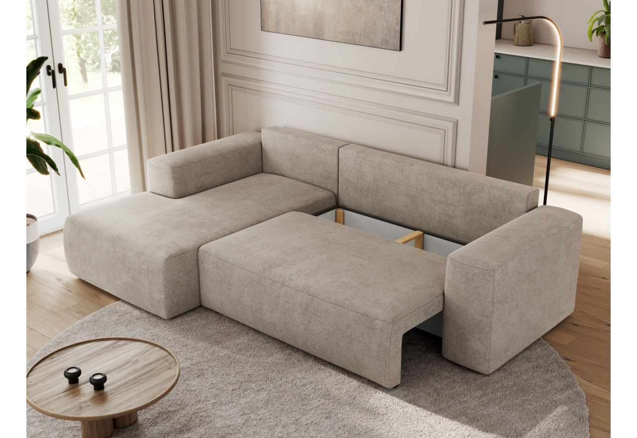 Narożnik TRENTINO L - strona lewa - beżowy, struktura