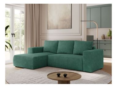 Narożnik TRENTINO L - strona lewa - ciemnozielony, struktura