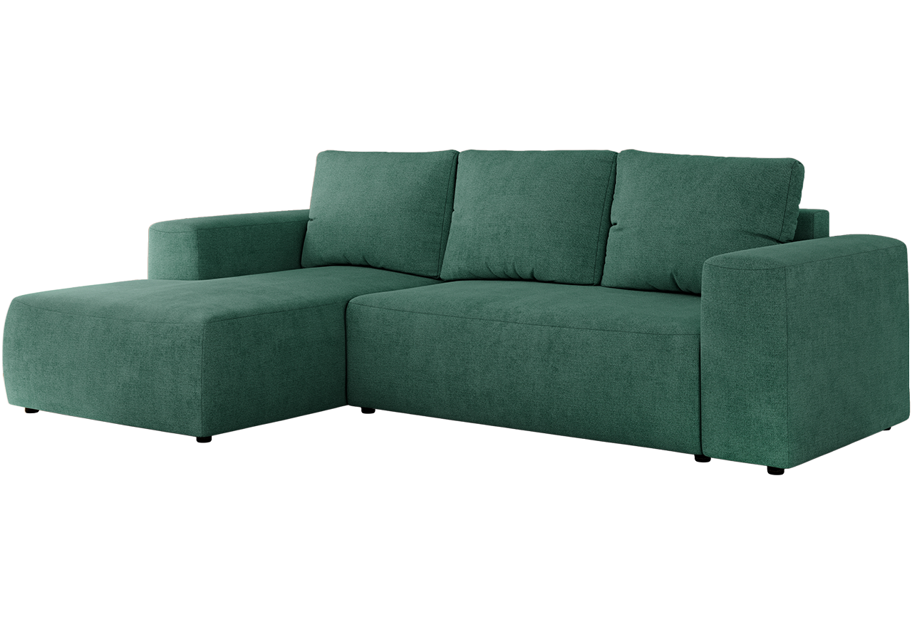 Narożnik TRENTINO L - strona lewa - ciemnozielony, struktura