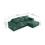 Narożnik TRENTINO L - strona lewa - ciemnozielony, struktura