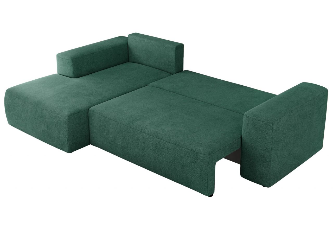 Narożnik TRENTINO L - strona lewa - ciemnozielony, struktura