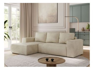 Narożnik TRENTINO L - strona lewa - beżowy, welwet