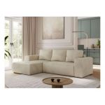 Narożnik TRENTINO L - strona lewa - beżowy, welwet