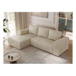 Narożnik TRENTINO L - strona lewa - beżowy, welwet