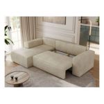 Narożnik TRENTINO L - strona lewa - beżowy, welwet