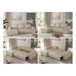 Narożnik TRENTINO L - strona lewa - beżowy, welwet