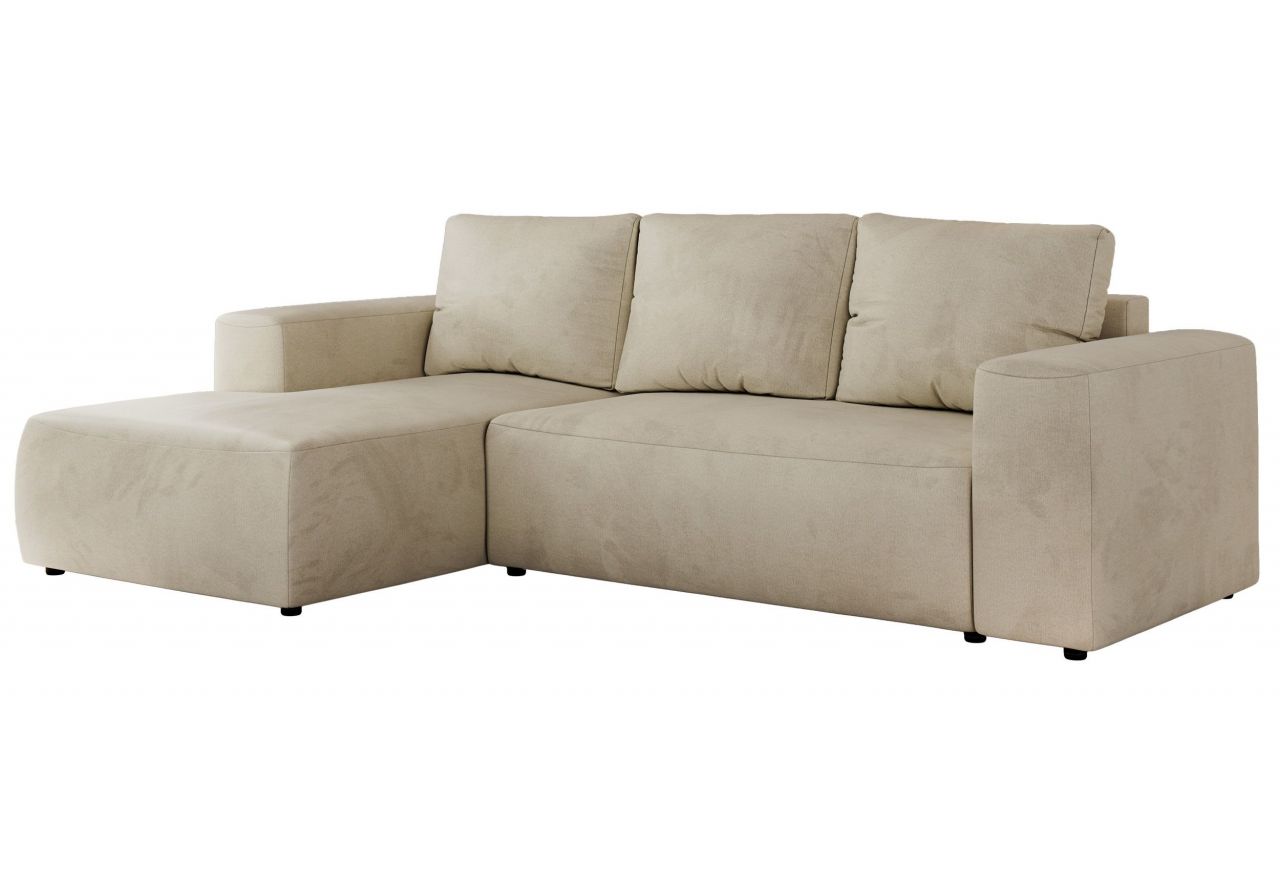 Narożnik TRENTINO L - strona lewa - beżowy, welwet