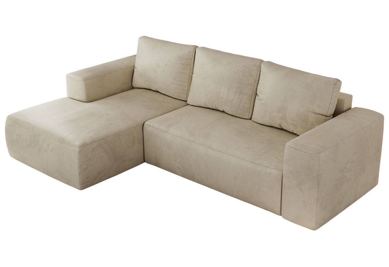 Narożnik TRENTINO L - strona lewa - beżowy, welwet