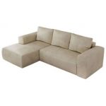 Narożnik TRENTINO L - strona lewa - beżowy, welwet