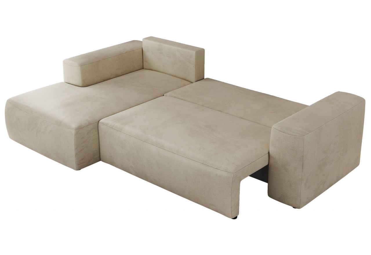 Narożnik TRENTINO L - strona lewa - beżowy, welwet