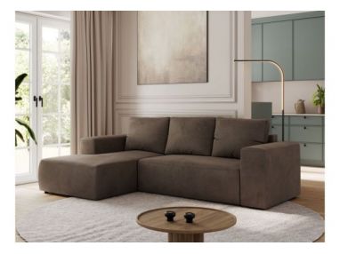 Narożnik TRENTINO L - strona lewa - brązowy, welwet