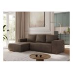 Narożnik TRENTINO L - strona lewa - brązowy, welwet