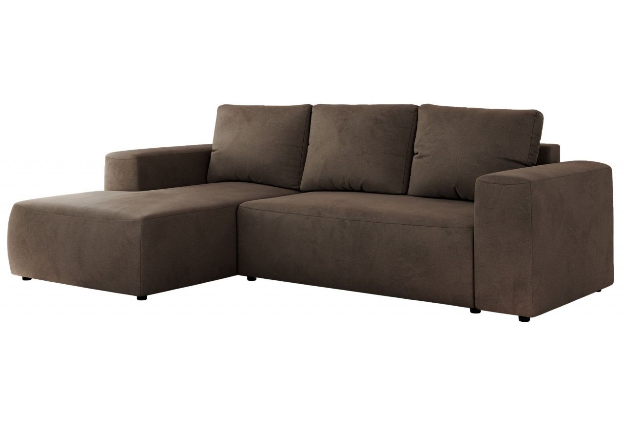 Narożnik TRENTINO L - strona lewa - brązowy, welwet