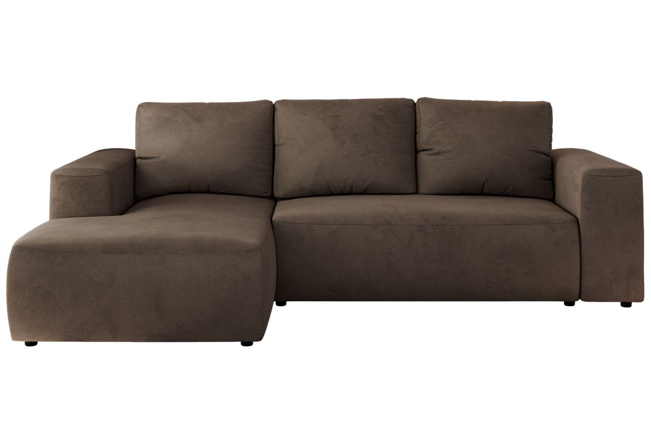 Narożnik TRENTINO L - strona lewa - brązowy, welwet
