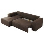 Narożnik TRENTINO L - strona lewa - brązowy, welwet