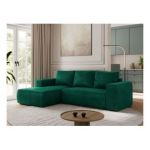 Narożnik TRENTINO L - strona lewa - ciemnozielony, welwet