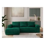 Narożnik TRENTINO L - strona lewa - ciemnozielony, welwet