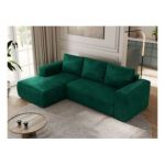 Narożnik TRENTINO L - strona lewa - ciemnozielony, welwet