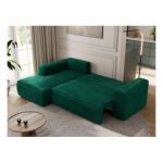 Narożnik TRENTINO L - strona lewa - ciemnozielony, welwet