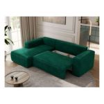 Narożnik TRENTINO L - strona lewa - ciemnozielony, welwet