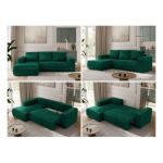 Narożnik TRENTINO L - strona lewa - ciemnozielony, welwet