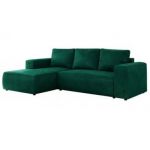 Narożnik TRENTINO L - strona lewa - ciemnozielony, welwet