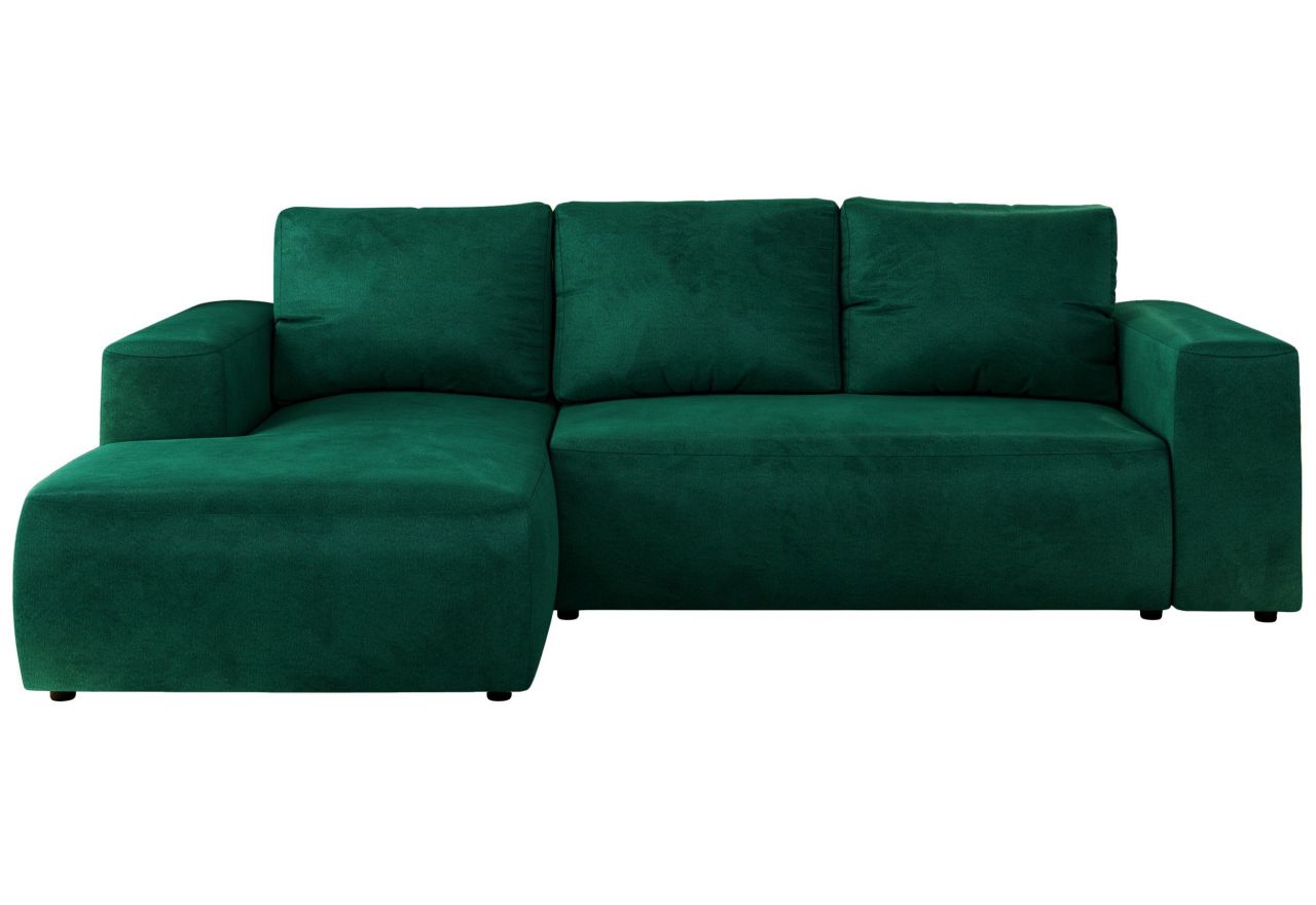 Narożnik TRENTINO L - strona lewa - ciemnozielony, welwet