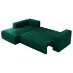 Narożnik TRENTINO L - strona lewa - ciemnozielony, welwet